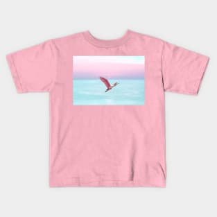 Roseate Spoonbill at Sunset Kids T-Shirt